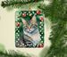 American Bobtail Cat By The Christmas Tree Porcelain Ornament Christmas Tree Hanging Decorations For Home Christmas Holiday, Rectangle, Gift, Multicolor_maomaolike.com