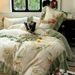 Wholesale INS French Country Style Soft Naked Sleep Double Layer Gauze 4-Piece Ruffled Pure Cotton Floral Four-Piece Set_maomaolike.com