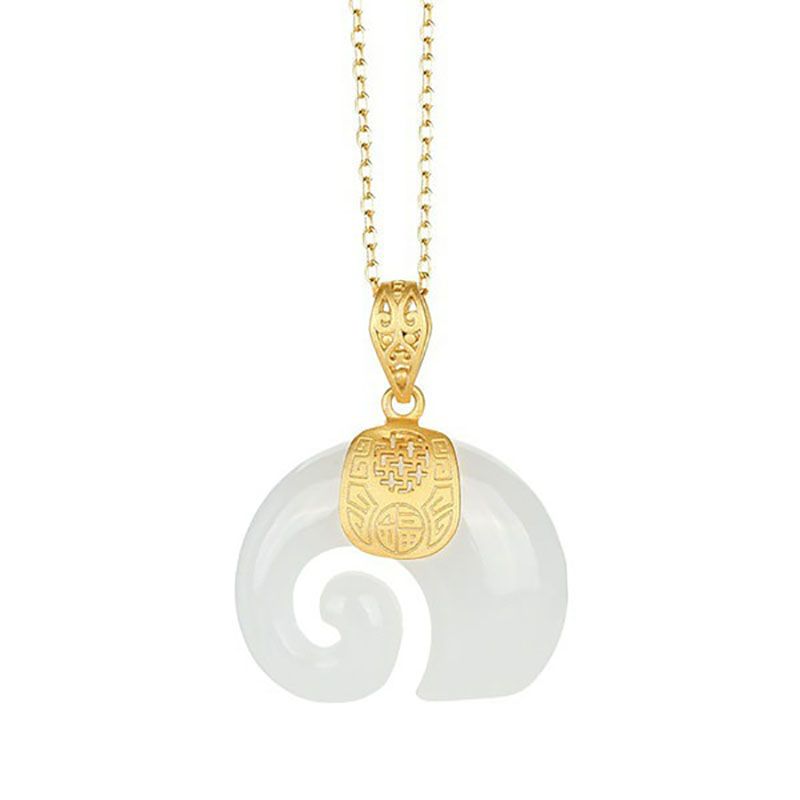 Boutique Natural Stone Hetian Jade Elephant Pendant Necklace Choker Jewelry For Women Birthday Anniversary_maomaolike.com