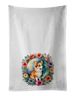 Corgi And Flowers Kitchen Towel Set Of 2 White Dish Towels Decorative Bathroom Hand Towel For Hand, Face, Hair, Yoga, Tea, Dishcloth, 19 X 28", White_maomaolike.com