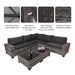 7-Piece Outdoor Patio Furniture Sets, All-Weather Wicker Rattan Sectional Sofa, Modern Two Glass Coffee Table And Washable Seat Cushion (Grey)_maomaolike.com