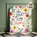 The Lord Is My Shepherd Themed Painting Poster, Whimsical Hand-drawn Floral Poster, Inspirational Religious Message Decor Ideal For Home, Living Room_maomaolike.com