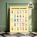 German Alphabet Painting Poster, Vibrant Cartoon-style German Letter & Vocabulary Chart Poster, Practical Aid For Learning German, Suitable For Study_maomaolike.com