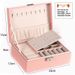 Double-Layer Lockable Organizer, Earring And Storage Necklace Ring Accessories Box, Hand Jewelry Packaging Box_maomaolike.com