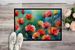 Ohio Scarlet Carnations In Watercolor Doormat Front Door Mat Indoor Outdoor Rugs For Entryway, Non Slip Washable Low Pile, 24H X 36W_maomaolike.com