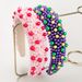Hairband Baroque Sponge Pearl Hair Ornament Women's Handmade Nail Bead Multi Color European and American Wide Edge Headband_maomaolike.com