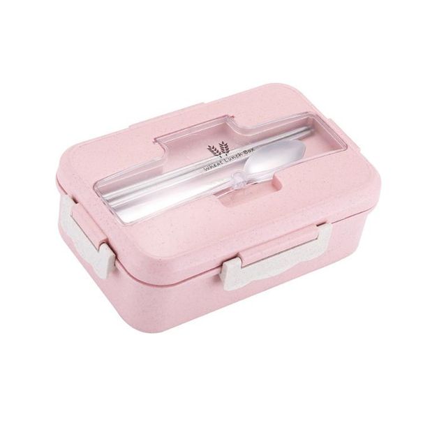 Split Microwaveable Oven Lunch Box With Stainless Steel Tableware_maomaolike.com