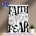 Faith Over Fear Painting Poster, Minimalist Black & White Typographic Poster, Inspirational Wall Decor Ideal For Home, Office, Living Room_maomaolike.com