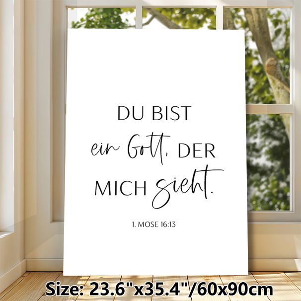 German Biblical Verse Painting Poster, Minimalist Black & White Typographic Poster, Inspirational Religious Message, Ideal For Home, Prayer Room_maomaolike.com