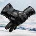 Men's gloves Outdoor biking cold warm student cotton gloves Waterproof touch screen leather gloves for women_maomaolike.com