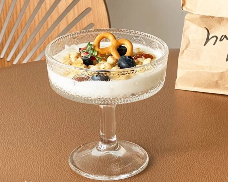 Mesiomia INS Style Internet Celebrity Restaurant High-Value Glass High-Stem Pudding Dessert Ice Cream Cup_maomaolike.com