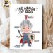 The Armor Of God Painting Poster, Cute Cartoon Warrior With Faith-themed Annotations Poster, Inspirational Religious Decor Ideal For Church, Study_maomaolike.com