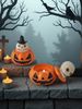 1pc Halloween Pumpkin Skull Design Candle Stand Is Suitable For Halloween Style Ornaments, Multi-scene Decoration, Decorative Candle Candle Stand_maomaolike.com