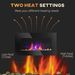 28.5" 1450W Electric Wall-Mounted Fireplace With Flame Effect, 7 Color Background Light, Black_maomaolike.com