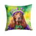 Irish Setter King Of Mardi Gras Throw Pillow Machine Washable, Indoor Outdoor Decorative Pillow For Couch, Bed Or Patio, 14Hx14W_maomaolike.com