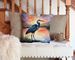 Blue Heron Setting Sun Throw Pillow Machine Washable, Indoor Outdoor Decorative Pillow For Couch, Bed Or Patio, 14Hx14W_maomaolike.com