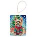 Yorkshire Terrier Yorkie Christmas Porcelain Ornament Christmas Tree Hanging Decorations For Home Christmas Holiday, Rectangle, Gift, Multicolor_maomaolike.com