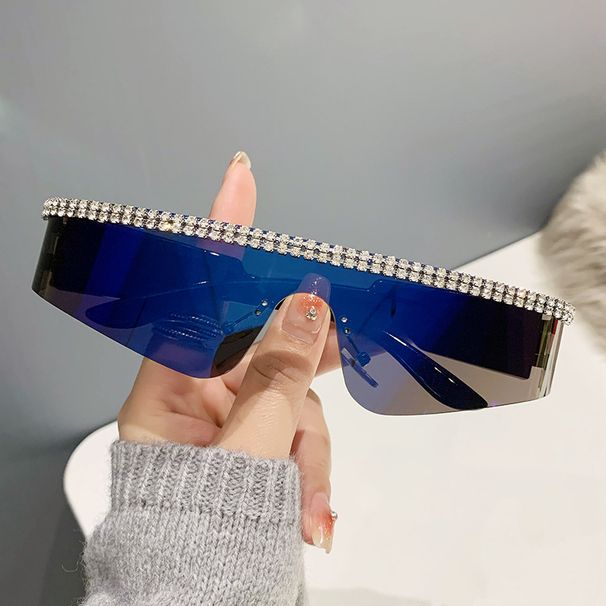 Unisex Fashion Round Diamond Studded Sunglasses Sun Protection Sunglasses Outdoor Rhinestone Glasses_maomaolike.com