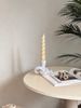 1pc White Rope Shape Ceramic Candle Holder Unique Art Shape, Suitable For Living Room, Library And Other Multi-scene Ornaments Candle Candle Holder_maomaolike.com
