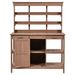 66" Large Outdoor Farmhouse Wooden Potting Bench Table, Garden Workstation With 2 Drawers, Cabinet And Open Shelves For Backyard, Mudroom_maomaolike.com