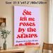 Romantic Rose & Love Quote Painting Poster, Retro Typographic Red Rose Art Poster, Warm Sentimental Decor Ideal For Bedroom, Living Room Wall Display_maomaolike.com
