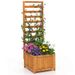 48 Inch Wood Raised Garden Bed With Trellis With Drainage Holes For Indoor And Outdoor Settings, Such As Porch, Patio Or Balcony_maomaolike.com