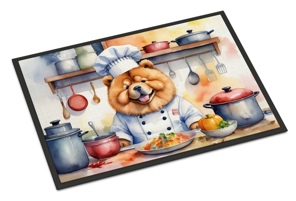 Chow Chow The Chef Doormat Front Door Mat Indoor Outdoor Rugs For Entryway, Non Slip Washable Low Pile, 24H X 36W_maomaolike.com