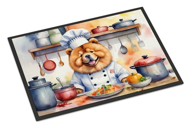 Chow Chow The Chef Doormat Front Door Mat Indoor Outdoor Rugs For Entryway, Non Slip Washable Low Pile, 24H X 36W_maomaolike.com