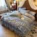 Thickened Milk With Cotton Padding Princess Style Lace Sheet Warm Baby Velvet Bed Skirt Cover_maomaolike.com