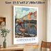Copenhagen Bicycle Painting Poster, Vibrant Retro Canal-side Town Scene Poster, Cozy Nostalgic Decor Option For Living Room, Bedroom And Entryway_maomaolike.com