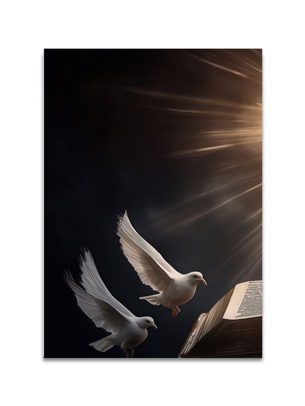 A Fusion Of Modern Sacred And Light Luxury Vintage Styles, Featuring Decorative Prints With Themes Of White Doves, Crosses And The Bible._maomaolike.com