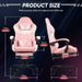 Gaming Chair With LED Light Control, Adjustable Backrest And Seat Height Swivel Recliner, Racing Style Ergonomic Office Computer Video Game Chair With Footrest And Lumbar Support._maomaolike.com