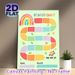 Rainbow Themed Reward Chart Painting Poster, Soft Watercolor Style Colorful Track Poster, Practical Tool To Track Progress And Encourage Positive_maomaolike.com