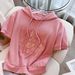 Women's Clothing Pink sports suit for women summer 2023 new high-end fashion versatile loose short-sleeved two-piece suit_maomaolike.com