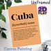 Cuba Definition Painting Poster, Warm-toned Typographic Poster, Showcases Rich Cuban Cultural Charm, Ideal For Living Room, Study And Home Wall Decor_maomaolike.com
