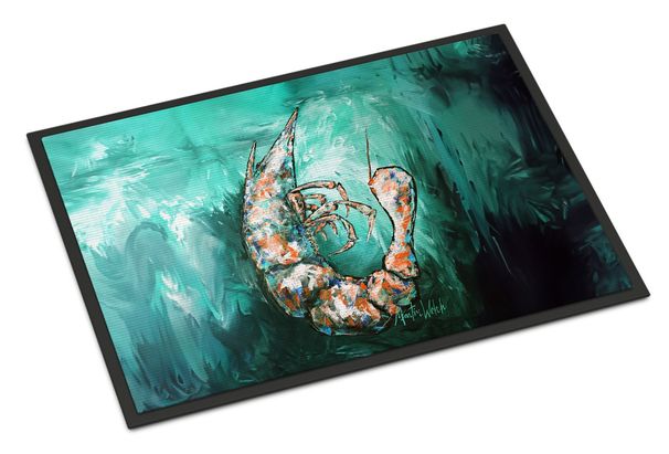 A Touch Of Blue Shrimp Doormat Front Door Mat Indoor Outdoor Rugs For Entryway, Non Slip Washable Low Pile, 24H X 36W_maomaolike.com