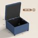 Round Storage Ottoman Bench, Button Tufted Ottoman With Flip Top For Living Room, Entryway And Bedroom, Blue_maomaolike.com