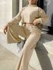 Women's Clothing casual fashion long sleeved hooded sweatshirt wide leg pants two piece set_maomaolike.com