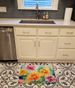 Chrysanthemums In Watercolor Memory Foam Kitchen Mat Machine Washable Anti-Fatigue Mat Cushion Comfort Bath Mat Or Kitchen Rug_maomaolike.com