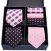 Unisex Four-palace gift box tie square scarf set three-piece business tie men's group_maomaolike.com