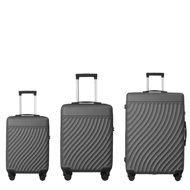 Luggage Sets ABS Hardshell 3pcs Luggage, Lightweight Durable Suitcase Sets Spinner Wheels Suitcase With TSA Lock 20''24''28'' Available(Grey Ash)_maomaolike.com