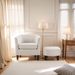 Velvet Accent Chair With Ottoman, Modern Barrel Chair Armchair For Living Room, Bedroom, White_maomaolike.com