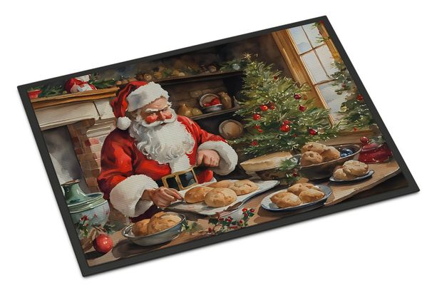 Cookies With Santa Claus Doormat Front Door Mat Indoor Outdoor Rugs For Entryway, Non Slip Washable Low Pile, 24H X 36W_maomaolike.com