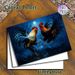 Rooster Fighting Painting Poster, Bold Impasto-style Confronting Roosters Under Moonlight Poster, Striking Artistic Decor Suitable For Living Room_maomaolike.com