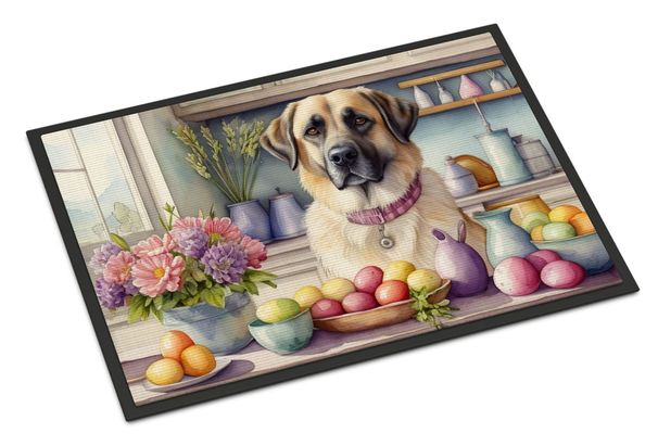 Decorating Easter Anatolian Shepherd Dog Doormat Front Door Mat Indoor Outdoor Rugs For Entryway, Non Slip Washable Low Pile, 24H X 36W_maomaolike.com