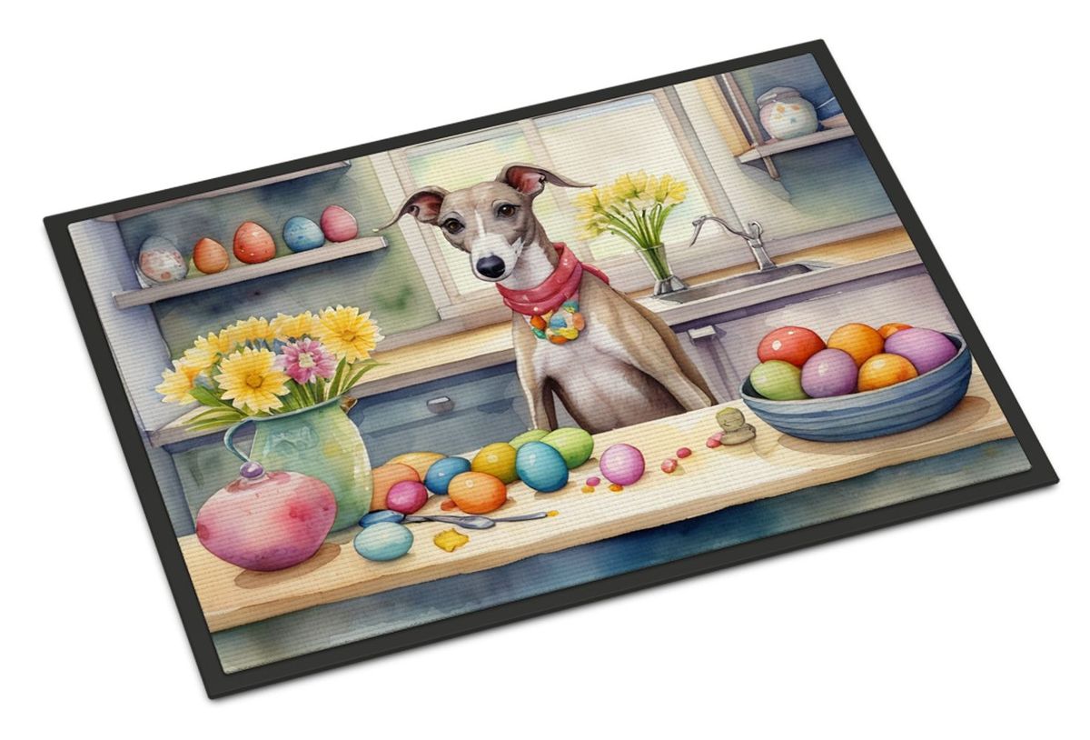 Decorating Easter Whippet Doormat Front Door Mat Indoor Outdoor Rugs For Entryway, Non Slip Washable Low Pile, 24H X 36W_maomaolike.com
