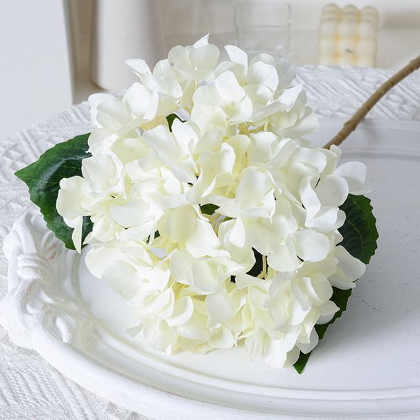 Hydrangea With Leaves For Wedding Decoration, Silk Archway Home Decor Fake Flowers, Single Artificial Flowers_maomaolike.com