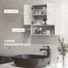 kleankin Farmhouse Bathroom Wall Cabinet, Wall Mounted Medicine Cabinet With Open Shelf & Adjustable Shelf, Storage For Laundry Room, White_maomaolike.com