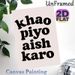 Khao Piyo Aish Karo Typography Painting Poster, Minimalist Bold Retro Text Poster, Warm Life-focused Decor Suitable For Kitchen, Dining Area_maomaolike.com