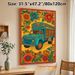 Bohemian Floral Truck Painting Poster, Vibrant Ethnic-style Decorated Truck With Bold Blooming Flowers Poster, Eye-catching Folk Art Design Ideal For_maomaolike.com